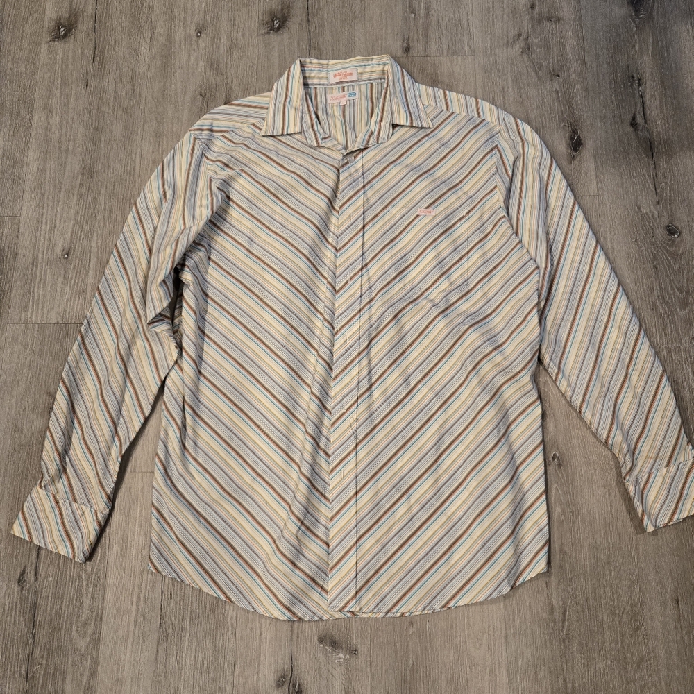 Ecko Unlimited Multicolor Striped Long Sleeve Button Up Shirt Size Large
